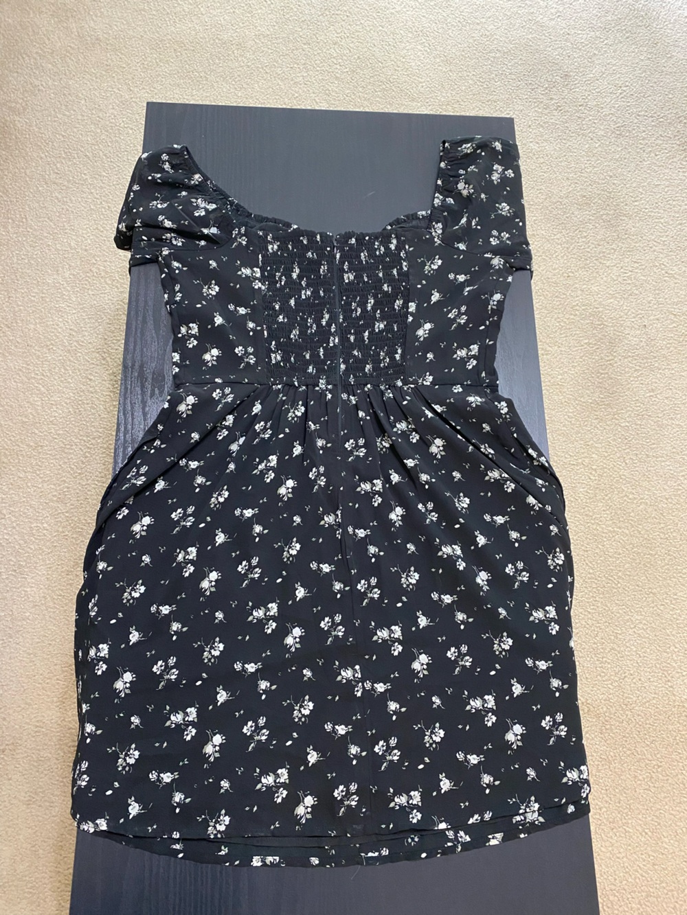 White and Black Flower Maxi Dress
